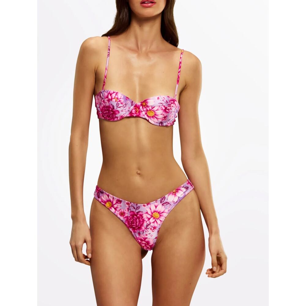 Sommer VITORIA Azalea Brazilian Bikini Bottoms Womens Medium New Floral Purple - Picture 8 of 8